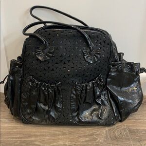 Large Black Tote/Satchel with Detail!